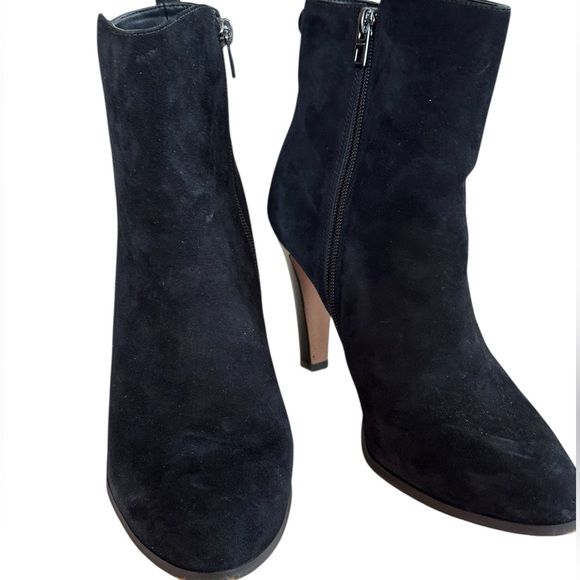COACH WOMENS BLACK SUEDE JEMMA ANKLE BOOTIES HEEL US 10 EU 40 - Picture 2 of 12